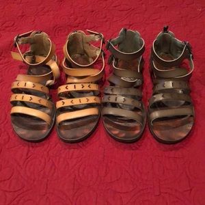 2 pair Blowfish gladiator sandals